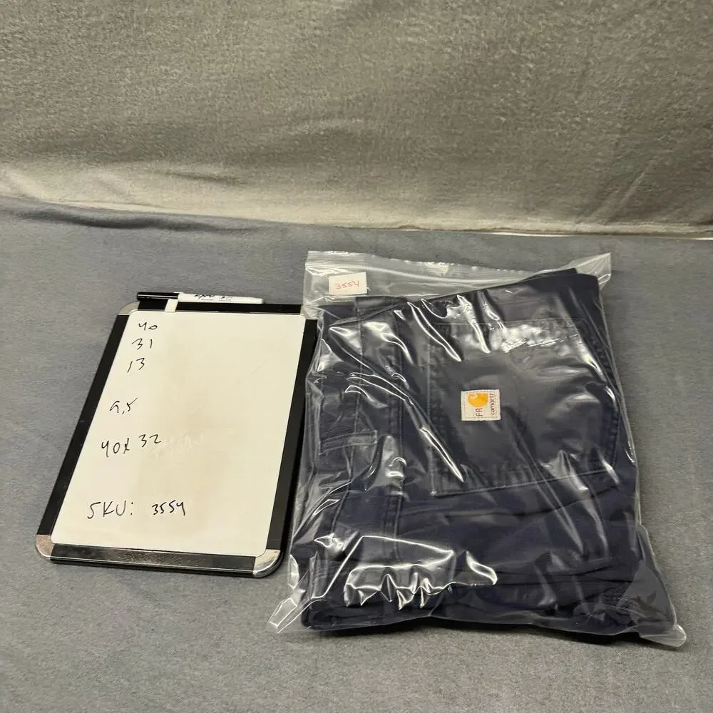 Carhartt FR Pants Mens 40x32 (40x31 ACTUAL) Blue Flame Resistant Canvas Work‎